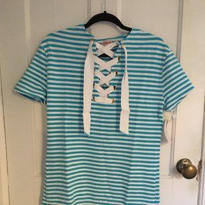 Persifor Anna dress in blue and white stripe, XS